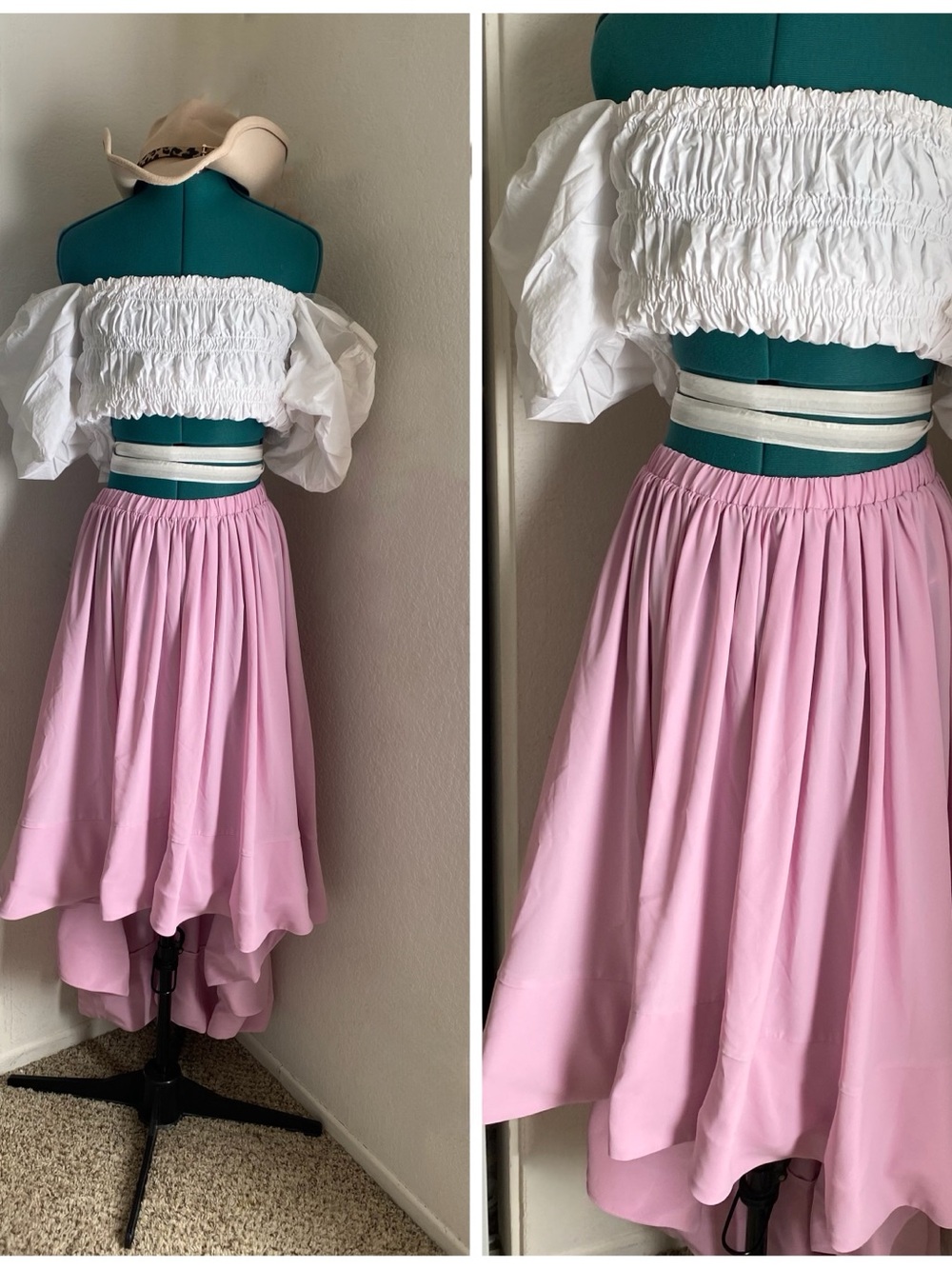AKIRA Pink High-Low Flow Chiffon Skirt S